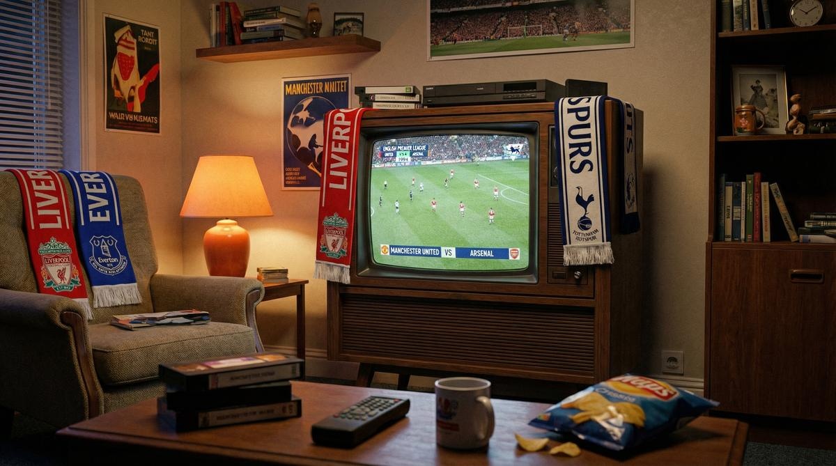 复古电视播放英超赛事画面 - FIFA2026世界杯